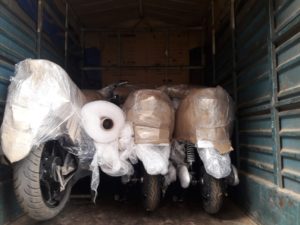 bike transport Bangalore Unloading